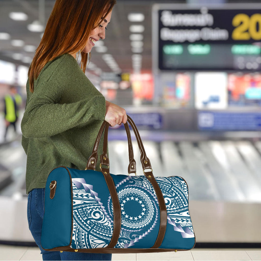 Cook Islands Gospel Day Travel Bag Blue Tribal Curves LT05 - Polynesian Pride