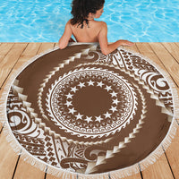 Cook Islands Gospel Day Beach Blanket Brown Tribal Curves