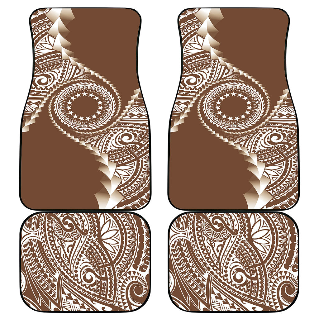 Cook Islands Gospel Day Car Mats Brown Tribal Curves
