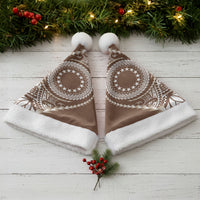 Cook Islands Gospel Day Christmas Santa Hat Brown Tribal Curves LT05 - Polynesian Pride