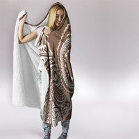 Cook Islands Gospel Day Hooded Blanket Brown Tribal Curves