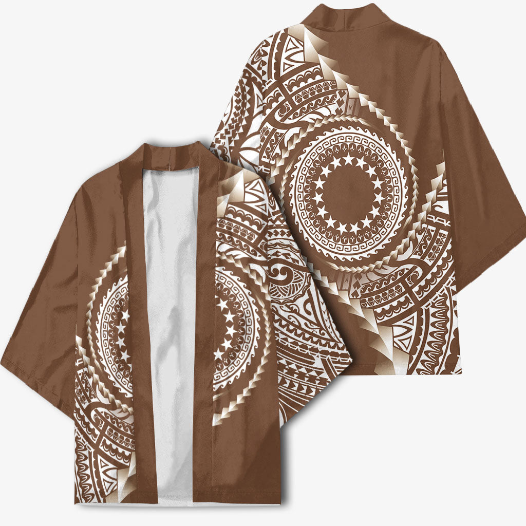 Cook Islands Gospel Day Kimono Brown Tribal Curves
