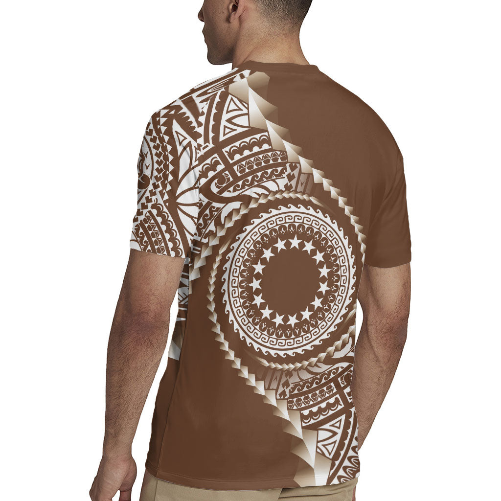 Cook Islands Gospel Day Rugby Jersey Brown Tribal Curves LT05 - Polynesian Pride