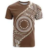 Cook Islands Gospel Day T Shirt Brown Tribal Curves LT05 Brown - Polynesian Pride