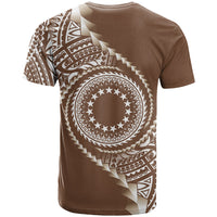 Cook Islands Gospel Day T Shirt Brown Tribal Curves LT05 - Polynesian Pride