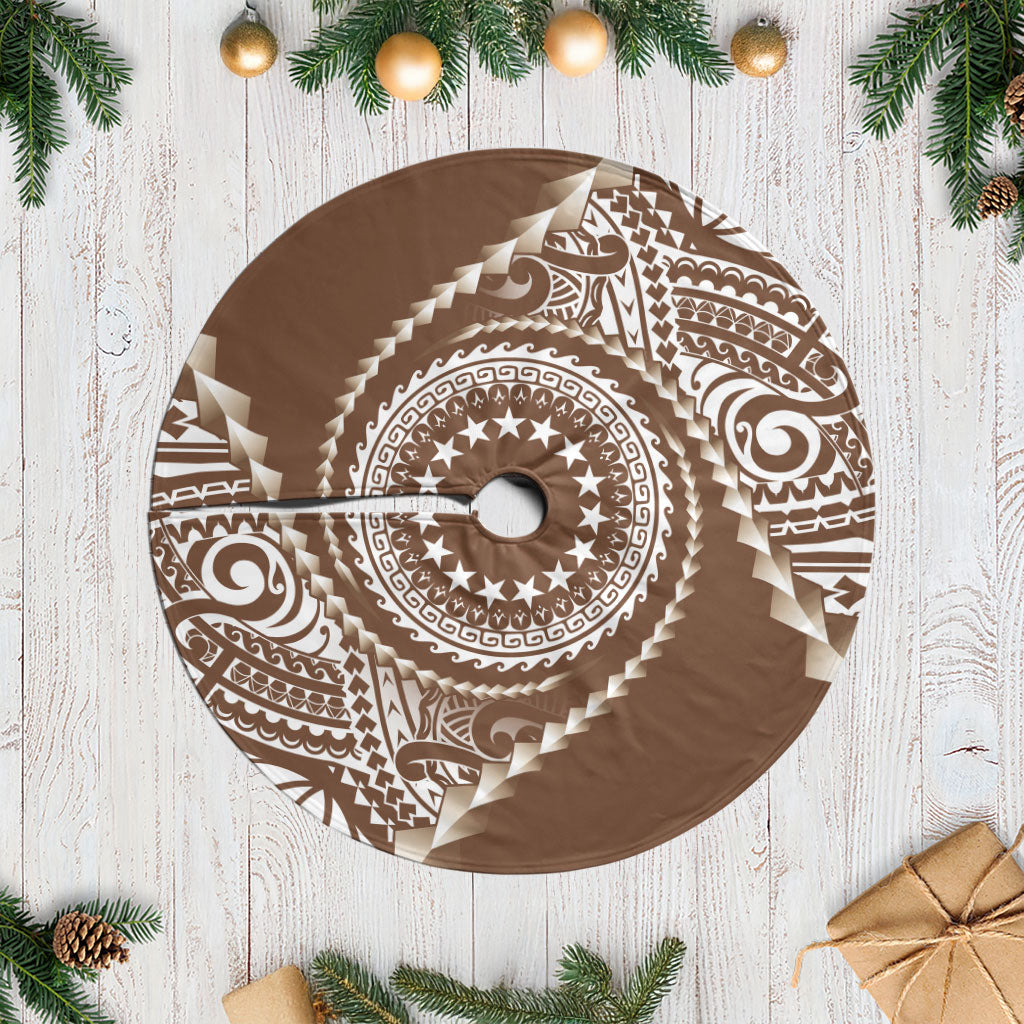 Cook Islands Gospel Day Tree Skirt Brown Tribal Curves LT05 Casual Brown - Polynesian Pride