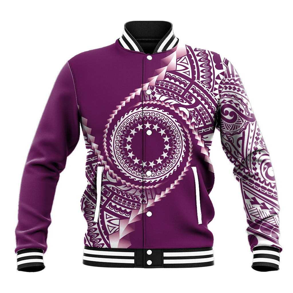 Cook Islands Gospel Day Baseball Jacket Maroon Tribal Curves LT05 Unisex Maroon - Polynesian Pride
