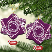 Cook Islands Gospel Day Ceramic Ornament Maroon Tribal Curves