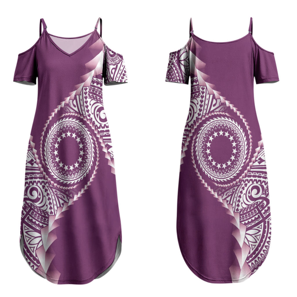 Cook Islands Gospel Day Couples Matching Summer Maxi Dress and Hawaiian Shirt Maroon Tribal Curves LT05 - Polynesian Pride