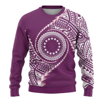 Cook Islands Gospel Day Ugly Christmas Sweater Maroon Tribal Curves LT05 - Polynesian Pride