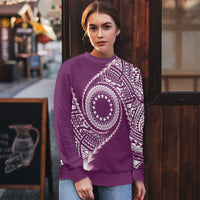 Cook Islands Gospel Day Ugly Christmas Sweater Maroon Tribal Curves LT05 - Polynesian Pride