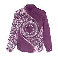 Cook Islands Gospel Day Women Casual Shirt Maroon Tribal Curves LT05 - Polynesian Pride