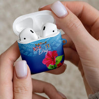 Bula Fiji Day AirPods Case Traditional Tapa Pattern With Hibiscus LT05 - Polynesian Pride