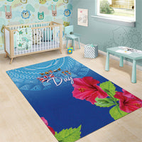Bula Fiji Day Area Rug Traditional Tapa Pattern With Hibiscus LT05 - Polynesian Pride