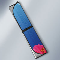 Bula Fiji Day Auto Sun Shade Traditional Tapa Pattern With Hibiscus LT05 - Polynesian Pride