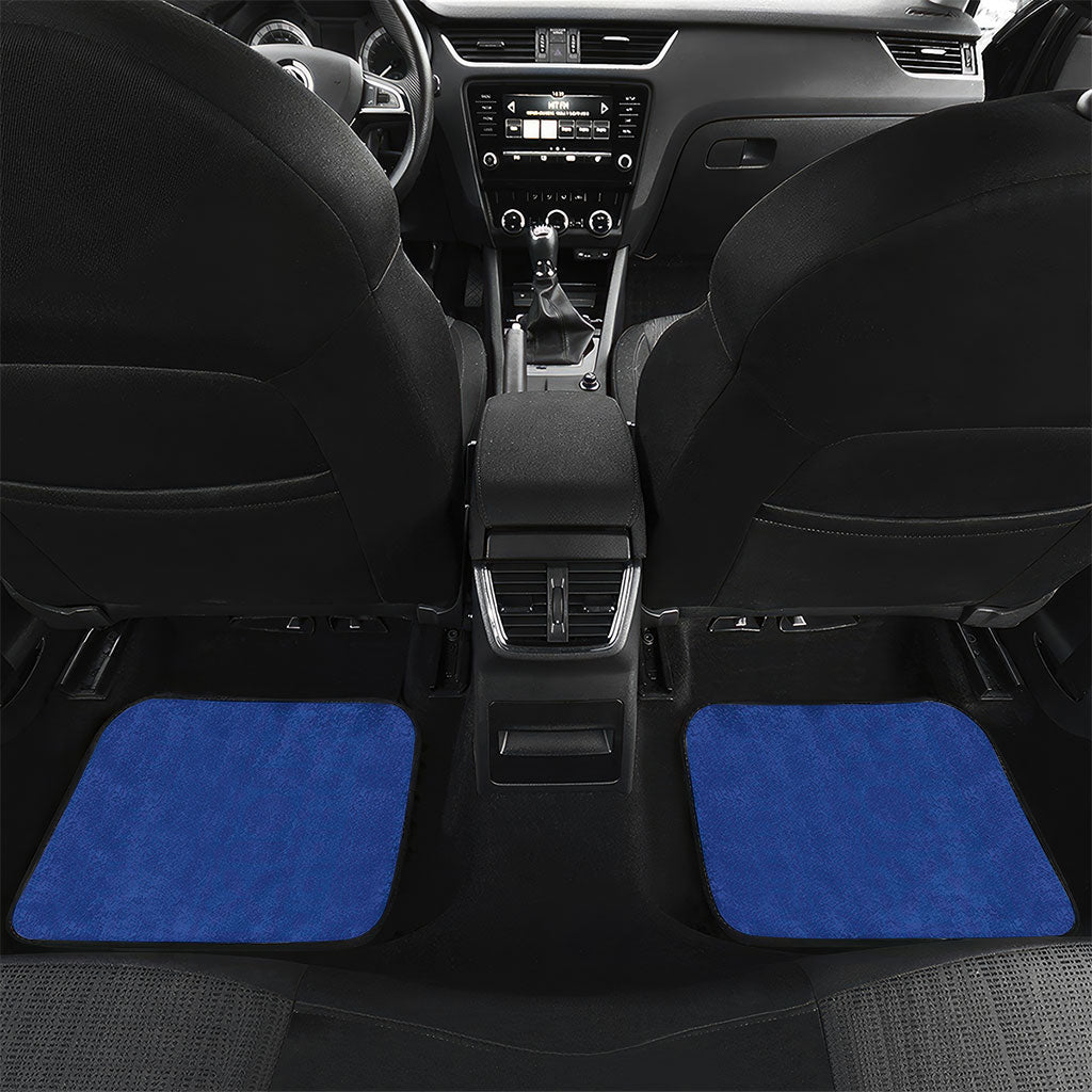 Bula Fiji Day Car Mats Traditional Tapa Pattern With Hibiscus LT05 Set 2pcs - Back Blue - Polynesian Pride