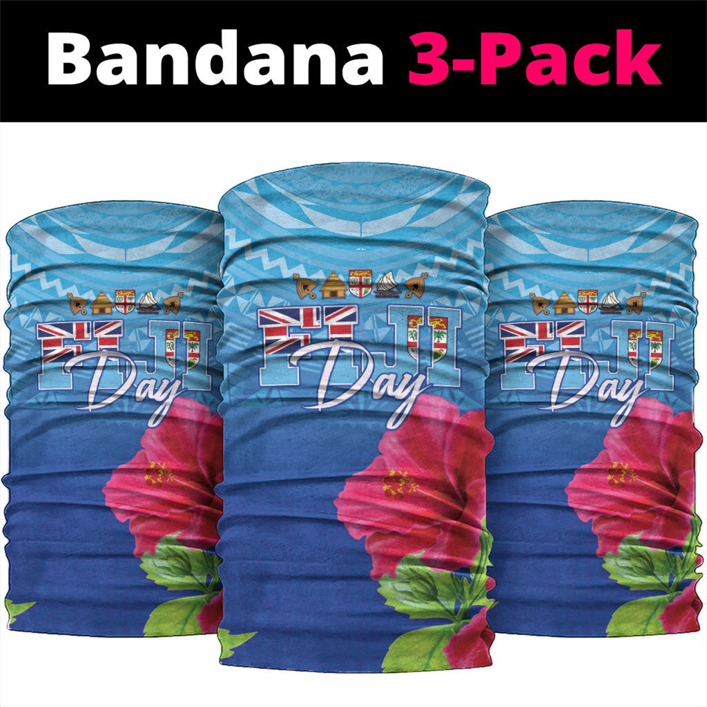 Bula Fiji Day Neck Gaiter Traditional Tapa Pattern With Hibiscus