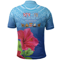Bula Fiji Day Polo Shirt Traditional Tapa Pattern With Hibiscus LT05 - Polynesian Pride