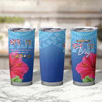 Bula Fiji Day Tumbler Cup Traditional Tapa Pattern With Hibiscus LT05 - Polynesian Pride