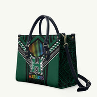 Hawaii Warriors Football Leather Bag Rainbow Kakau Pattern Black LT05 Black - Polynesian Pride