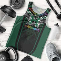 Custom Hawaii Warriors Football Men Tank Top Rainbow Kakau Pattern Black LT05 - Polynesian Pride