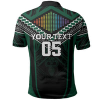 Custom Hawaii Warriors Football Polo Shirt Rainbow Kakau Pattern Black LT05 - Polynesian Pride
