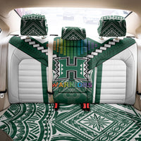Hawaii Warriors Football Back Car Seat Cover Rainbow Kakau Pattern Green LT05 - Polynesian Pride