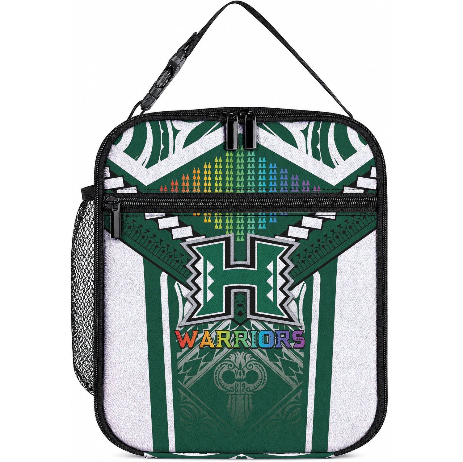 Hawaii Warriors Football Lunch Bag Rainbow Kakau Pattern Green