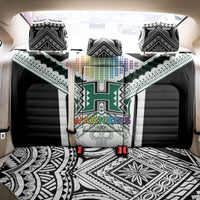 Hawaii Warriors Football Back Car Seat Cover Rainbow Kakau Pattern White LT05 - Polynesian Pride