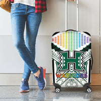 Hawaii Warriors Football Luggage Cover Rainbow Kakau Pattern White LT05 - Polynesian Pride