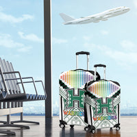 Hawaii Warriors Football Luggage Cover Rainbow Kakau Pattern White LT05 - Polynesian Pride