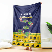 Tokelau Christmas Blanket Tokelauan Turtle Santa Sleigh LT05 - Polynesian Pride