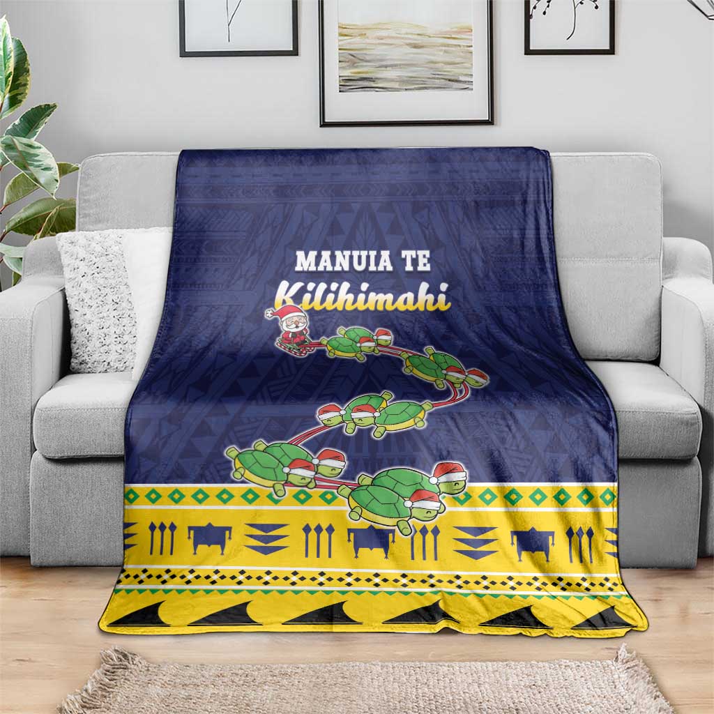 Tokelau Christmas Blanket Tokelauan Turtle Santa Sleigh LT05 - Polynesian Pride