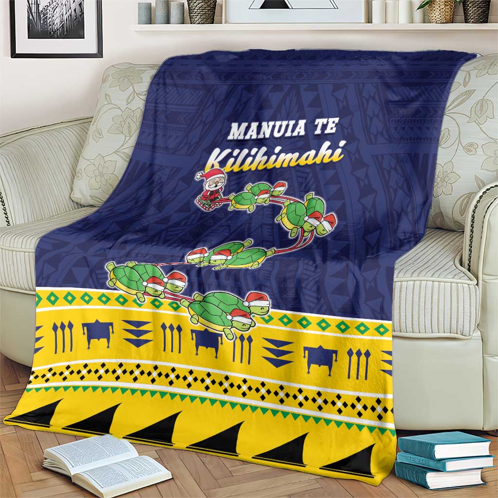 Tokelau Christmas Blanket Tokelauan Turtle Santa Sleigh LT05 - Polynesian Pride