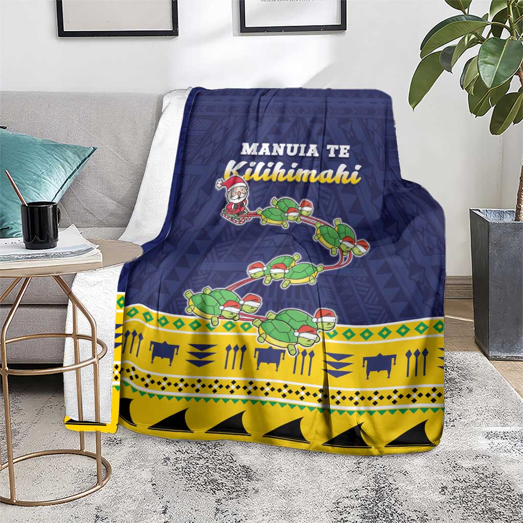 Tokelau Christmas Blanket Tokelauan Turtle Santa Sleigh LT05 - Polynesian Pride