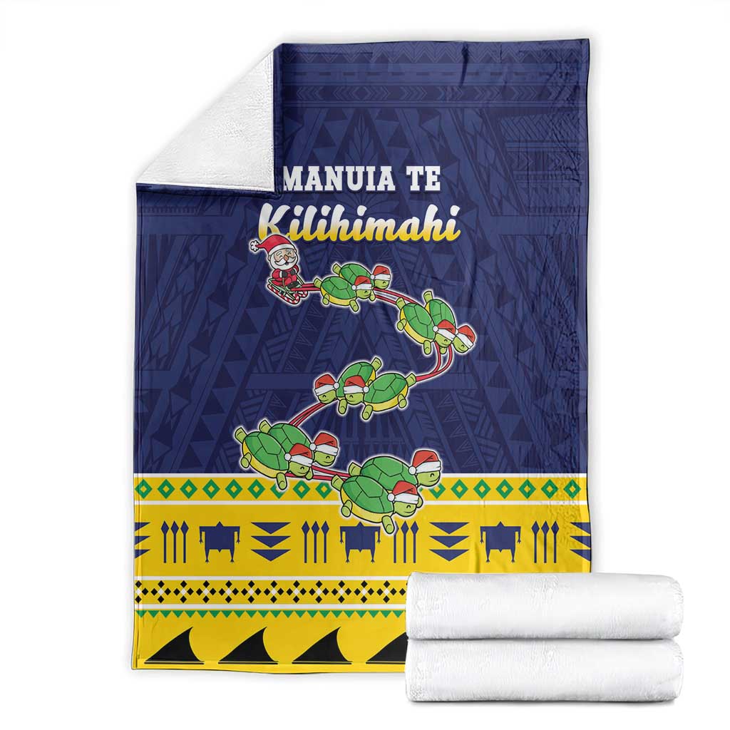 Tokelau Christmas Blanket Tokelauan Turtle Santa Sleigh LT05 - Polynesian Pride