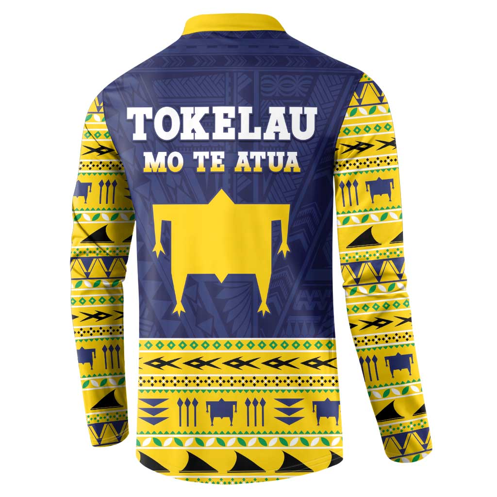 Tokelau Christmas Button Sweatshirt Tokelauan Turtle Santa Sleigh