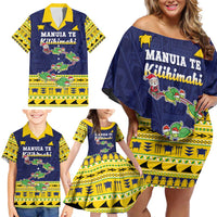 Tokelau Christmas Family Matching Off Shoulder Short Dress and Hawaiian Shirt Tokelauan Turtle Santa Sleigh LT05 - Polynesian Pride