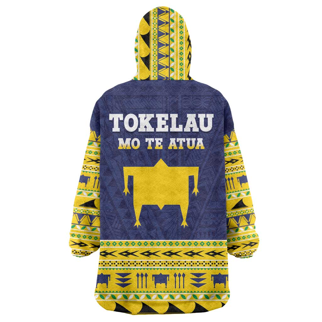 Tokelau Christmas Wearable Blanket Hoodie Tokelauan Turtle Santa Sleigh LT05 - Polynesian Pride