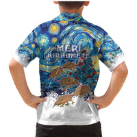 New Zealand Christmas Family Matching Mermaid Dress and Hawaiian Shirt Kiwis Santa Sleigh Starry Night Style LT05 - Polynesian Pride