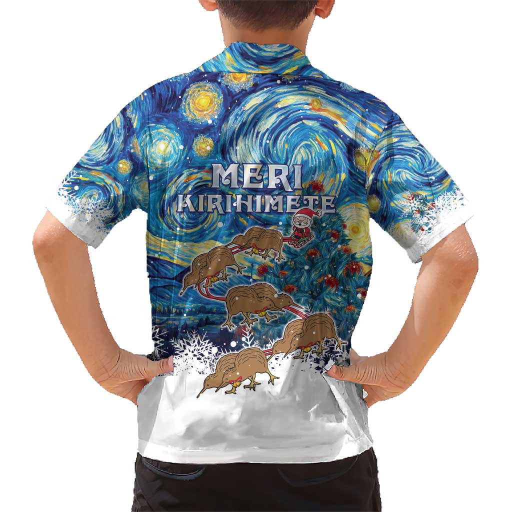 New Zealand Christmas Hawaiian Shirt Kiwis Santa Sleigh Starry Night Style LT05 - Polynesian Pride