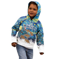 New Zealand Christmas Kid Hoodie Kiwis Santa Sleigh Starry Night Style LT05 - Polynesian Pride