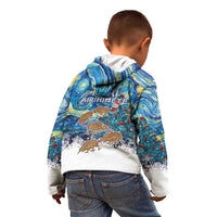 New Zealand Christmas Kid Hoodie Kiwis Santa Sleigh Starry Night Style LT05 - Polynesian Pride
