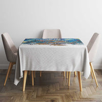 New Zealand Christmas Tablecloth Kiwis Santa Sleigh Starry Night Style