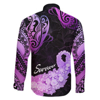 Pancreatic Cancer Awareness Family Matching Summer Maxi Dress and Hawaiian Shirt Keep Calm And Fight On Polynesian Pattern LT05 - Polynesian Pride
