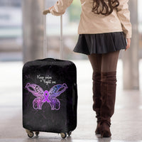 Pancreatic Cancer Awareness Luggage Cover Keep Calm And Fight On Polynesian Pattern LT05 - Polynesian Pride