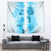 Hawaiian Quilt Tapestry Vintage Pattern Blue LT05 - Polynesian Pride