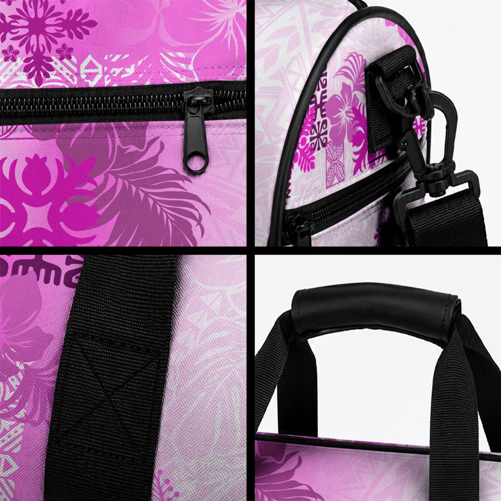 Hawaiian Quilt Duffle Bag Vintage Pattern Pink