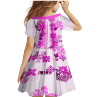 Hawaiian Quilt Family Matching Mermaid Dress and Hawaiian Shirt Vintage Pattern Pink LT05 - Polynesian Pride