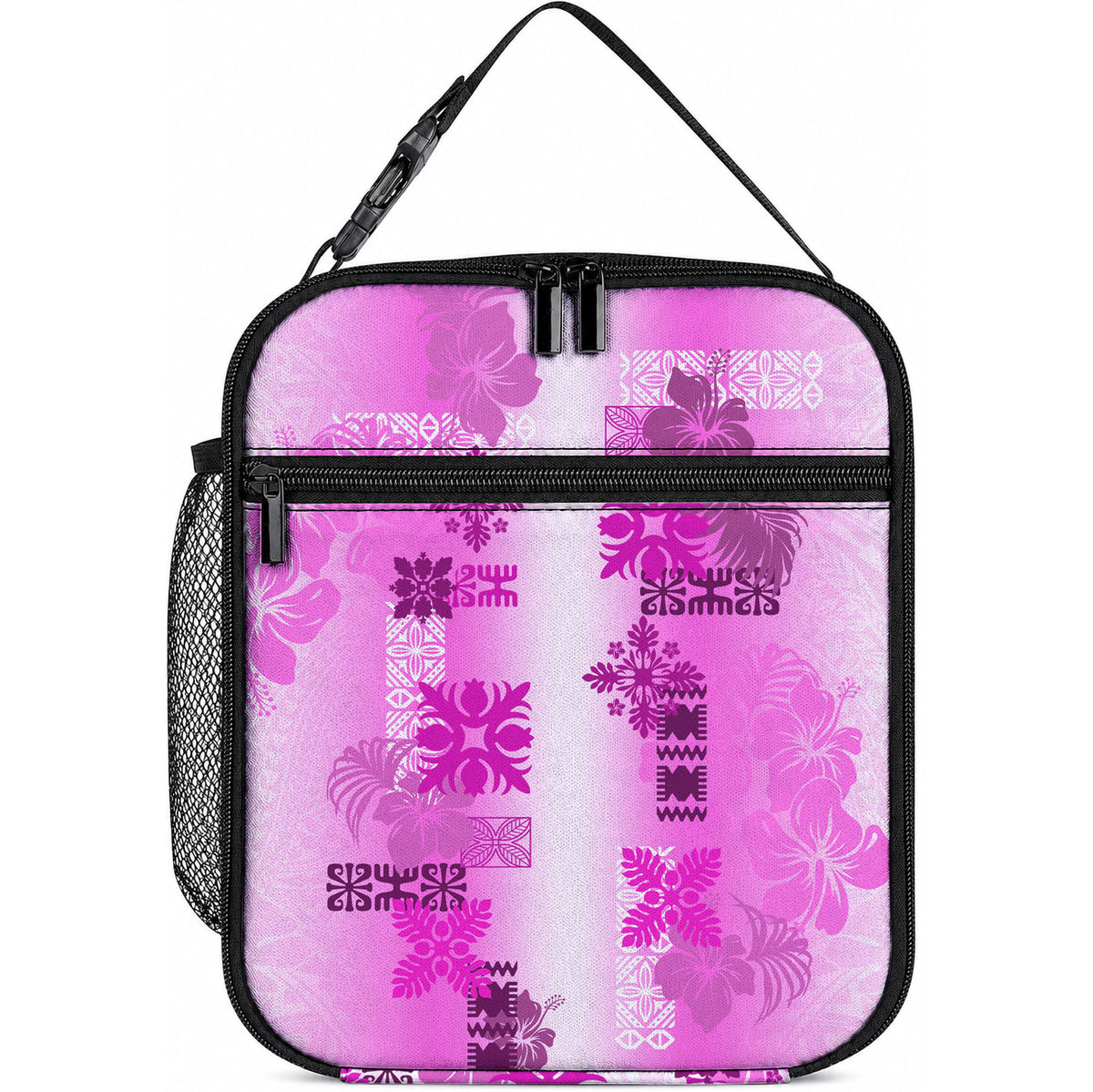 Hawaiian Quilt Lunch Bag Vintage Pattern Pink